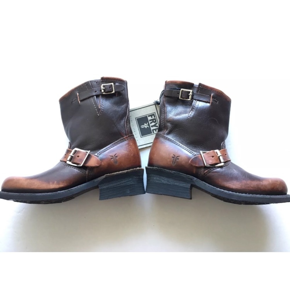 FRYE Veronica Leather Short Buckle Engineer Boots